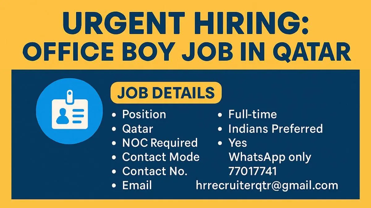 Office Boy Job in Qatar