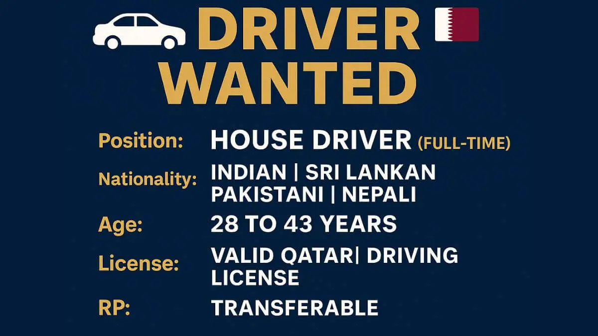 House Driver Jobs in Qatar